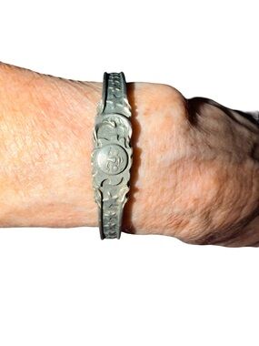 VINTAGE 1990’s SUN & MOON CELESTIAL SERIES SISK Metal pewterCuff Bracelet - Gray